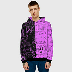 Толстовка-худи мужская Dead inside purple black, цвет: 3D-черный — фото 2