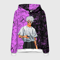 Толстовка-худи мужская Модный Сатору Годжо - Магическая битва, цвет: 3D-белый