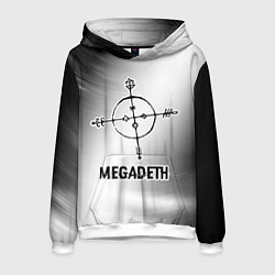 Толстовка-худи мужская Megadeth glitch на светлом фоне, цвет: 3D-белый