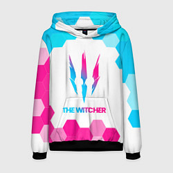 Толстовка-худи мужская The Witcher neon gradient style, цвет: 3D-черный