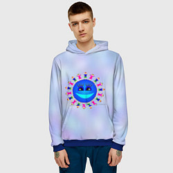 Толстовка-худи мужская Земля детей, цвет: 3D-синий — фото 2