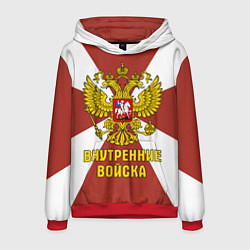 Толстовка-худи мужская Внутренние Войска - герб, цвет: 3D-красный