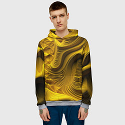 Толстовка-худи мужская Объемная желтая текстура, цвет: 3D-меланж — фото 2