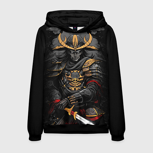 Мужская толстовка Тёмный самурай / 3D-Черный – фото 1