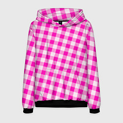 Толстовка-худи мужская Розовая клетка Барби, цвет: 3D-черный