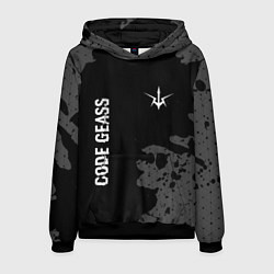 Толстовка-худи мужская Code Geass glitch на темном фоне: надпись, символ, цвет: 3D-черный