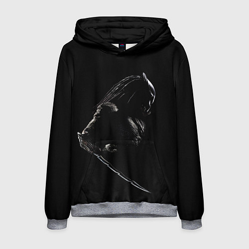 Мужская толстовка Хищник на черном фоне / 3D-Меланж – фото 1