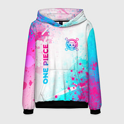 Мужская толстовка One Piece neon gradient style: надпись, символ