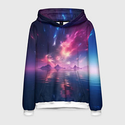 Толстовка-худи мужская Space and islands, цвет: 3D-белый