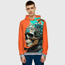 Толстовка-худи мужская Art skull - irezumi - Japan, цвет: 3D-меланж — фото 2
