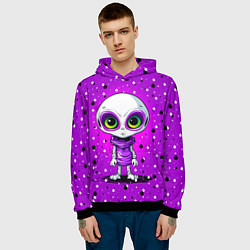 Толстовка-худи мужская Alien - purple color, цвет: 3D-черный — фото 2