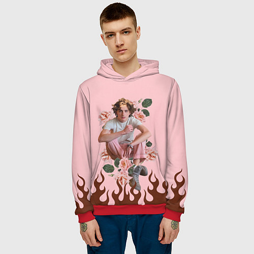 Мужская толстовка Тимоти в огне / 3D-Красный – фото 3
