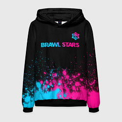 Мужская толстовка Brawl Stars - neon gradient: символ сверху