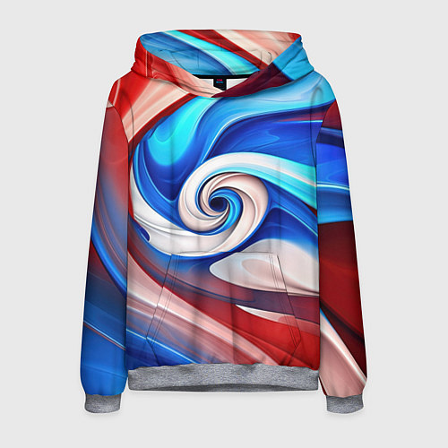Мужская толстовка Волны в цвете флага РФ / 3D-Меланж – фото 1