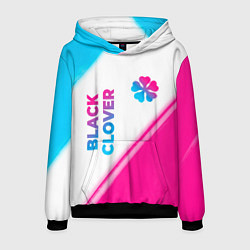 Толстовка-худи мужская Black Clover neon gradient style: надпись, символ, цвет: 3D-черный