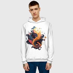 Толстовка-худи мужская Пламя феникса, цвет: 3D-белый — фото 2