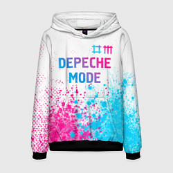 Толстовка-худи мужская Depeche Mode neon gradient style: символ сверху, цвет: 3D-черный