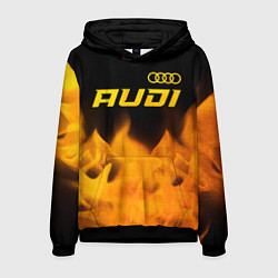 Толстовка-худи мужская Audi - gold gradient: символ сверху, цвет: 3D-черный