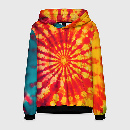 Мужская толстовка Тай дай солнце / 3D-Черный – фото 1