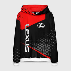 Толстовка-худи мужская Lexus - red sportwear, цвет: 3D-белый