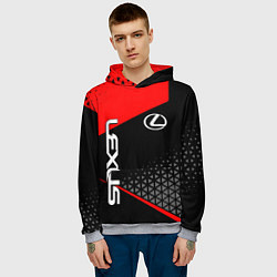 Толстовка-худи мужская Lexus - red sportwear, цвет: 3D-меланж — фото 2