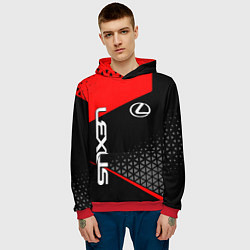 Толстовка-худи мужская Lexus - red sportwear, цвет: 3D-красный — фото 2