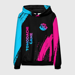 Толстовка-худи мужская Tomodachi Game - neon gradient: надпись, символ, цвет: 3D-черный