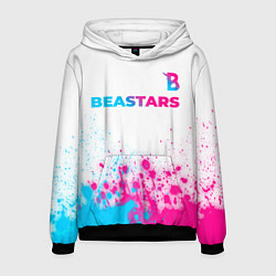 Толстовка-худи мужская Beastars neon gradient style: символ сверху, цвет: 3D-черный