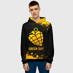 Толстовка-худи мужская Green Day - gold gradient, цвет: 3D-черный — фото 2