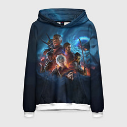 Толстовка-худи мужская Baldurs gate 3, цвет: 3D-белый