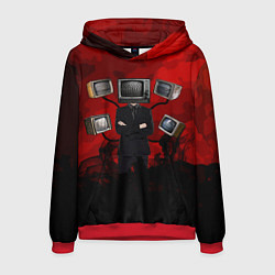 Толстовка-худи мужская Skibidi toilet Tv Man, цвет: 3D-красный