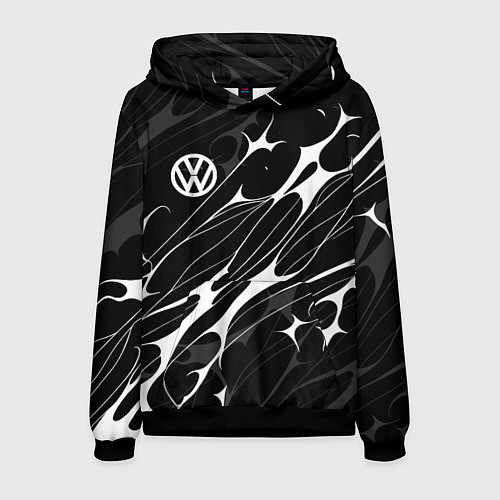Мужская толстовка Volkswagen - острые линии / 3D-Черный – фото 1