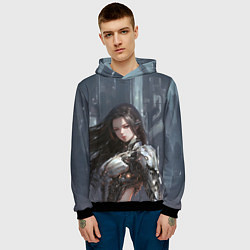 Толстовка-худи мужская Бронированная валькирия, цвет: 3D-черный — фото 2