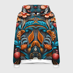 Толстовка-худи мужская Mirrow floral pattern - art - vogue, цвет: 3D-белый