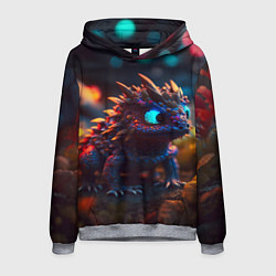 Толстовка-худи мужская Дракончик и осень, цвет: 3D-меланж