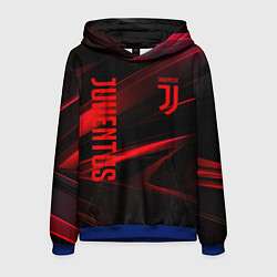 Толстовка-худи мужская Juventus black red logo, цвет: 3D-синий