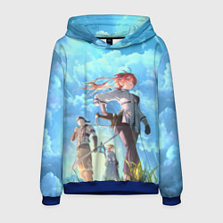 Толстовка-худи мужская Реинкарнация безработного - персонажи, цвет: 3D-синий