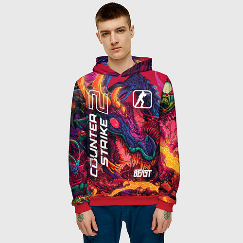 Мужская толстовка CS 2 hyper beast / 3D-Красный – фото 3