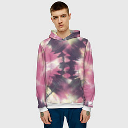 Толстовка-худи мужская Tie-Dye дизайн, цвет: 3D-белый — фото 2