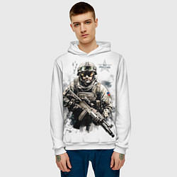 Толстовка-худи мужская ВС России спецназ, цвет: 3D-белый — фото 2