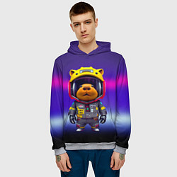 Толстовка-худи мужская Baby capybara - cyberpunk, цвет: 3D-меланж — фото 2