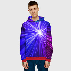 Толстовка-худи мужская Космическое свечение, цвет: 3D-красный — фото 2