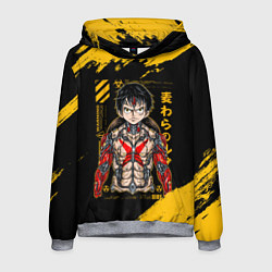 Толстовка-худи мужская Киборг Луффи - One Piece, цвет: 3D-меланж