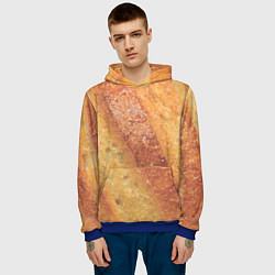 Толстовка-худи мужская Корочка батона, цвет: 3D-синий — фото 2