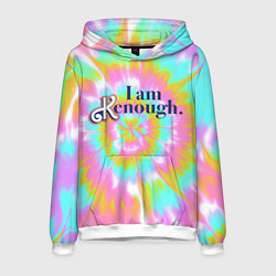 Толстовка-худи мужская I am Kenough - retro tie-dye, цвет: 3D-белый