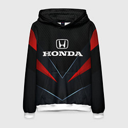 Толстовка-худи мужская Honda - технологии, цвет: 3D-белый