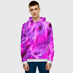 Толстовка-худи мужская Розовая слизь, цвет: 3D-белый — фото 2