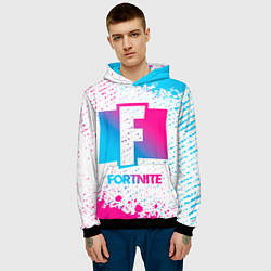 Толстовка-худи мужская Fortnite neon gradient style, цвет: 3D-черный — фото 2