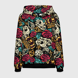 Толстовка-худи мужская A pattern for a hipster, цвет: 3D-черный