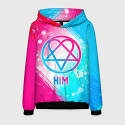 Толстовка-худи мужская HIM neon gradient style, цвет: 3D-черный